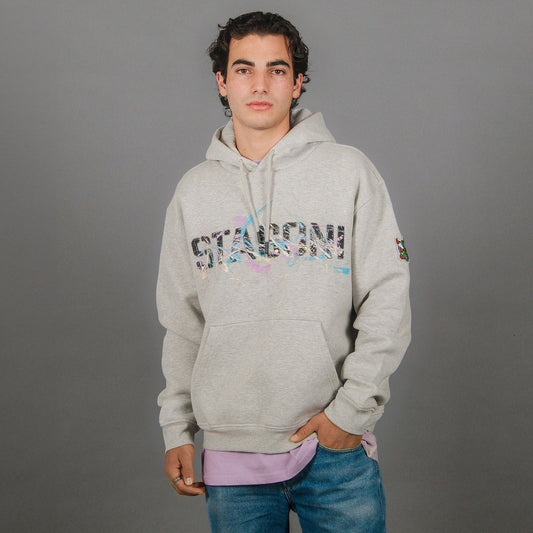 Tag Hoodie - Light Grey Melange